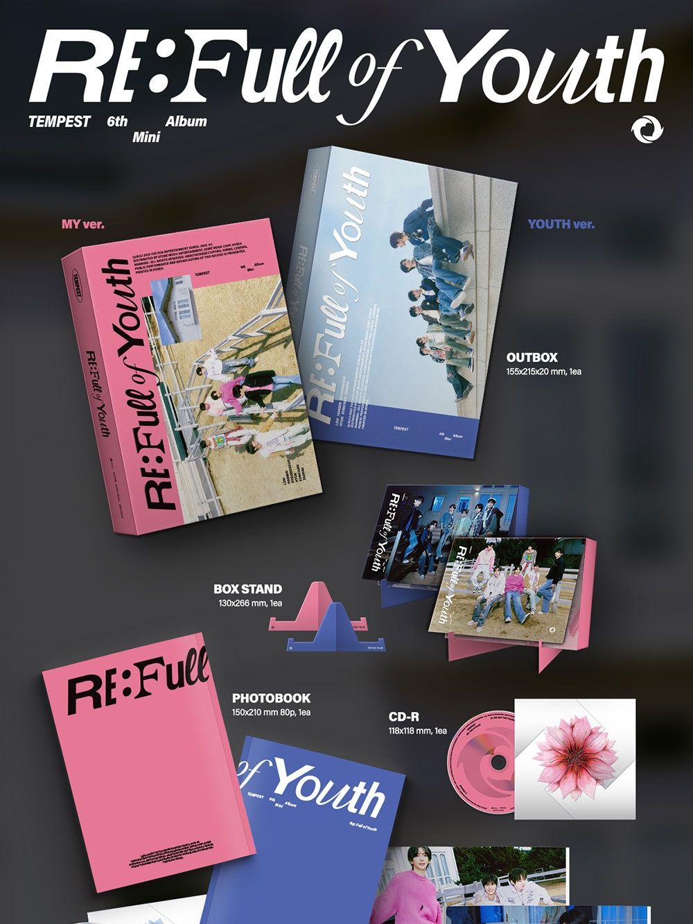 Альбом TEMPEST - RE: FULL OF YOUTH 6th Mini Album RANDOM Version