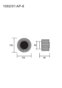 Бра 6W 3000K 1092/01 AP-6 золото Aurora Divinare