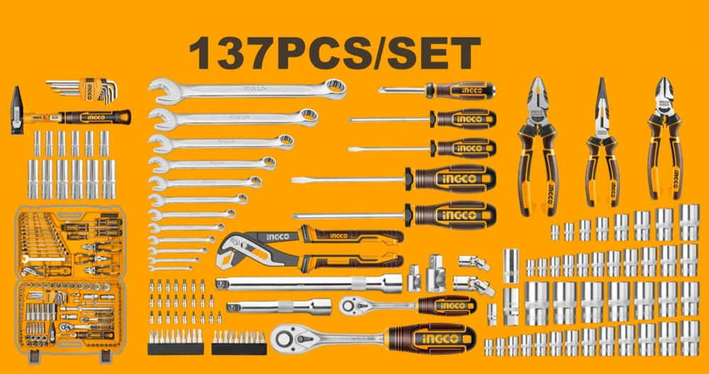Набор инструмента для дома и авто INGCO HKTHP21371 INDUSTRIAL 137 предметов