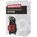 Насос дренажный ROMMER OPTIMA 750 (0,75 кВт, Qmax 13 м³/ч, Hmax 8 м, 1x230В, кабель 10 м.)