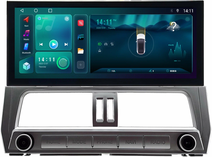 Магнитола для Toyota Land Cruiser Prado 150 2017-2019 - Kuberg KP-T1211FW монитор 12.5" в стиле LEXUS на Android 13, Быстрая, CarPlay, 4G SIM-слот