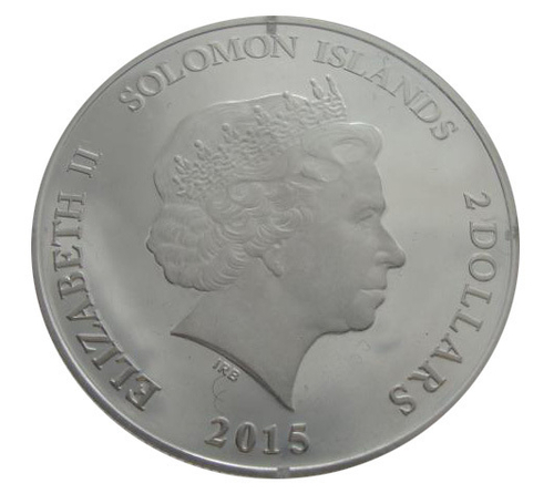 Соломоновы о-ва 2 доллара 2015 Анубис божество Древний Египет СЕРЕБРО