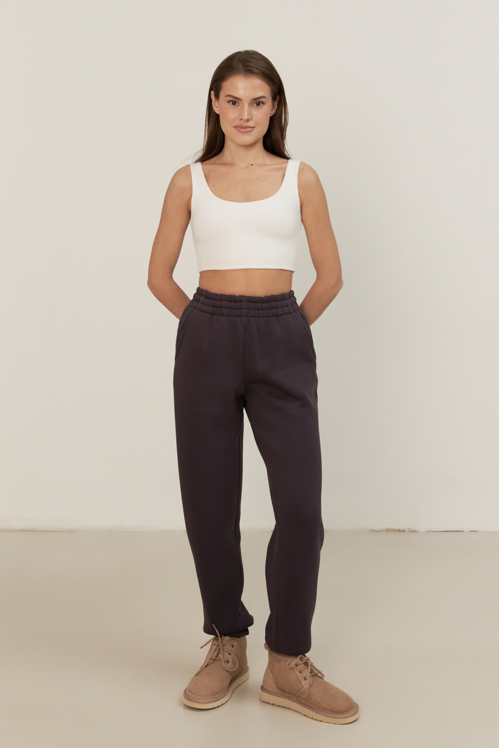 Джоггеры OVERSIZE, с начесом, антрацит