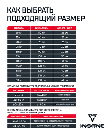 Мешок боксерский PB-01, 120 см, тент, 45 кг, черный