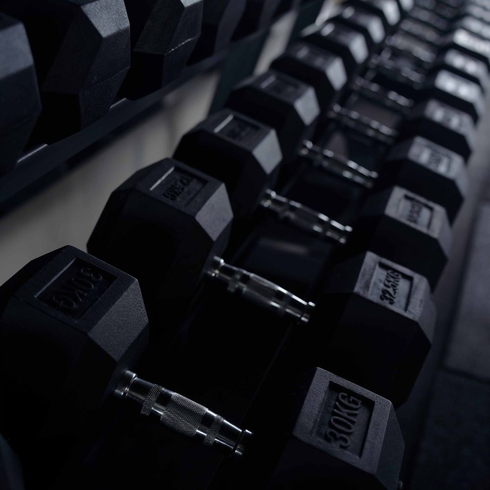 Гантель гексагональная обрезиненная PROFI-FIT 35 кг