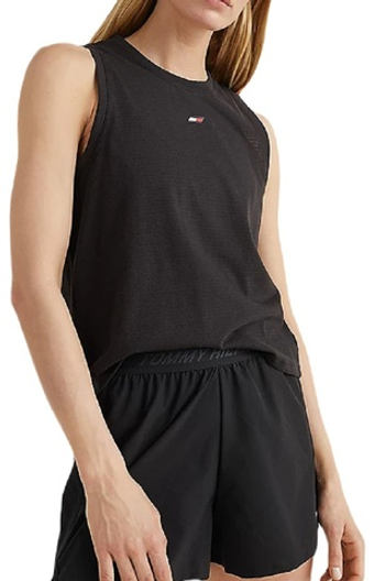 Женский топ теннисный Tommy Hilfiger Performance Mesh Racer Tank - черный