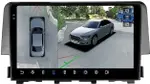 Магнитола для Honda Civic 10 2015-2021 - FarCar BX3232M-360 монитор 9.5" 2K QLED на Android 13, Быстрая, CarPlay, 4G SIM-слот, 4 камеры в комплекте