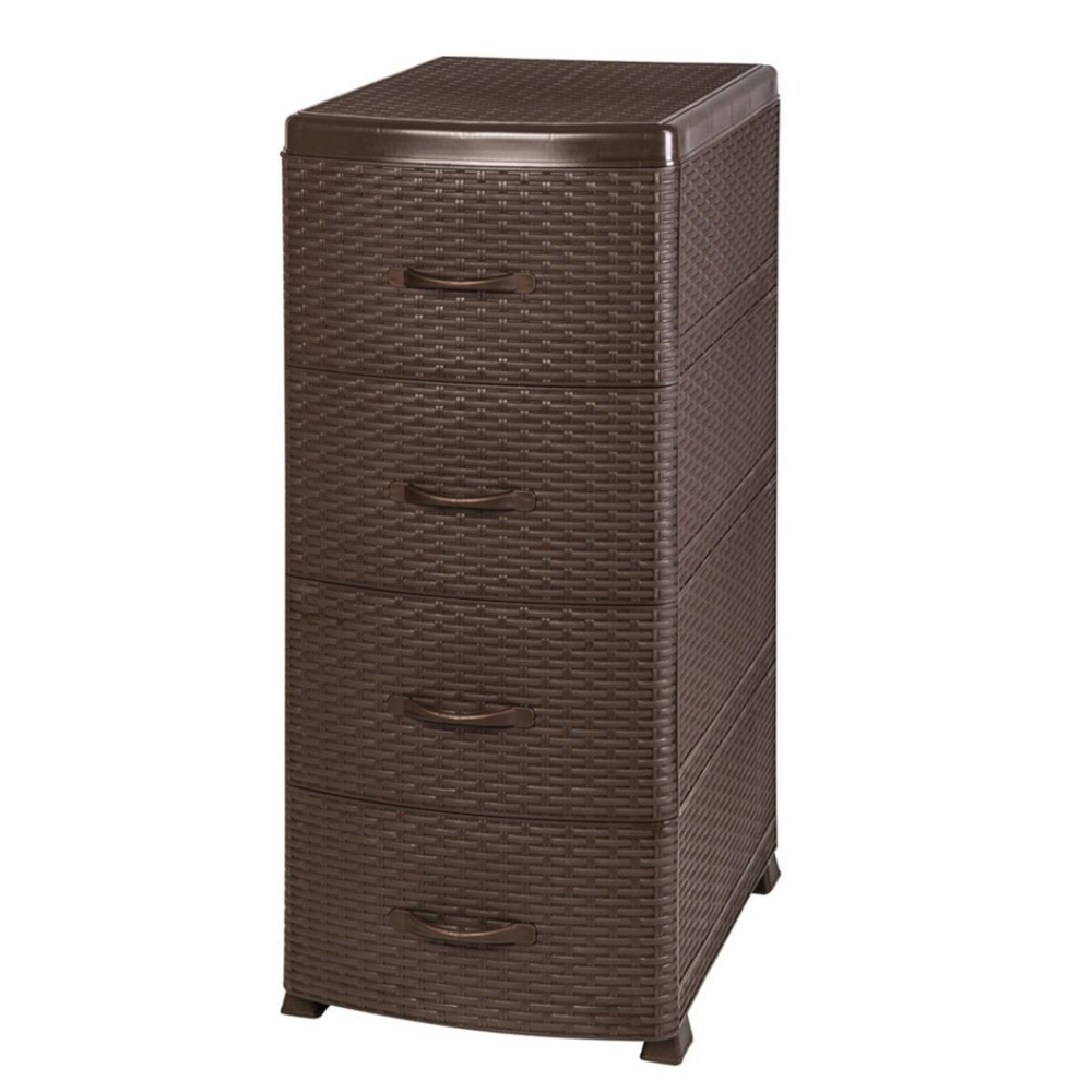 Комод 4 ящика, Ротанг, 38х48х96 см, корич, 35 701, Violet