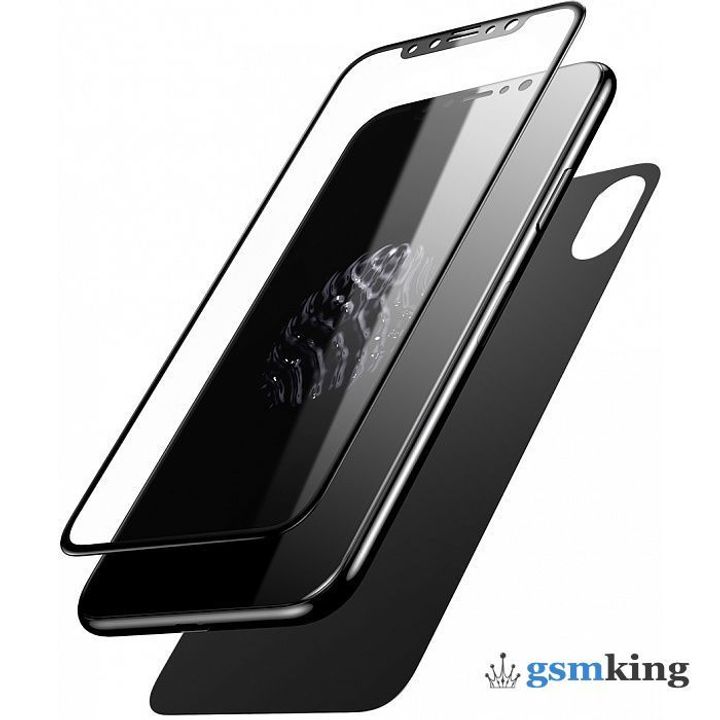 Baseus Glass Film Set (Front film+Back film) For iPhone XS Max (2018) Black SGAPIPH65-TZ01