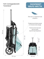 Коляска прогул.ONYX (2кол.(14см)2кол.(15,5см)) (INDIGO) (мятный)