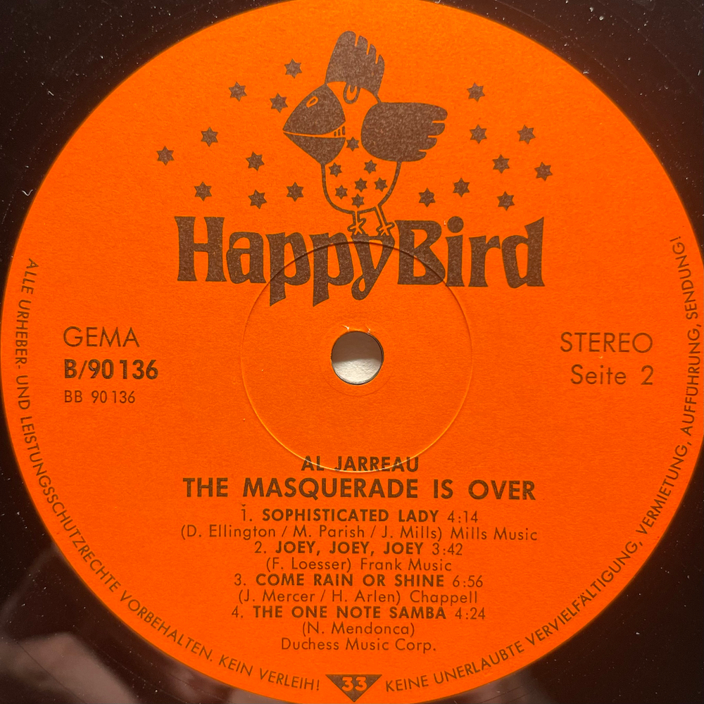 Al Jarreau ‎– The Masquerade Is Over (Германия 1983г.)
