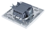 Выключатель STEKKER 2-клавишный с индикатором, 220V, 10А, серия Эрна, белый, PSW10-9002-01 39042