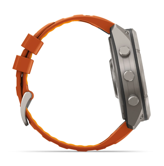 Умные часы Garmin Fenix 9 PRO INREACH, 51 мм, AMOLED, Sapphire Titanium with Autumn Orange/Spark Orange Silicone Band
