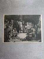 Винтажная открытка СССР 1958 года. Рембрандт "Проповедь Христа"