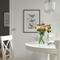 IKEA SMÄLLSPIREA  (ИКЕА СМЭЛЛСПИРЕА)  -  Ваза - прозрачное стекло/с узором 22 см