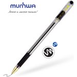 Ручка шариковая MunHwa "MC Gold" черная, 0,7мм, грип, штрих-код