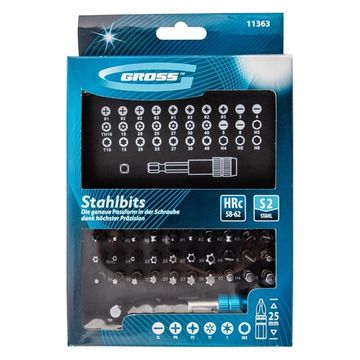 Набор бит, магнитный адаптер, сталь S2, пластиковый кейс, 32 предм. Gross 11363