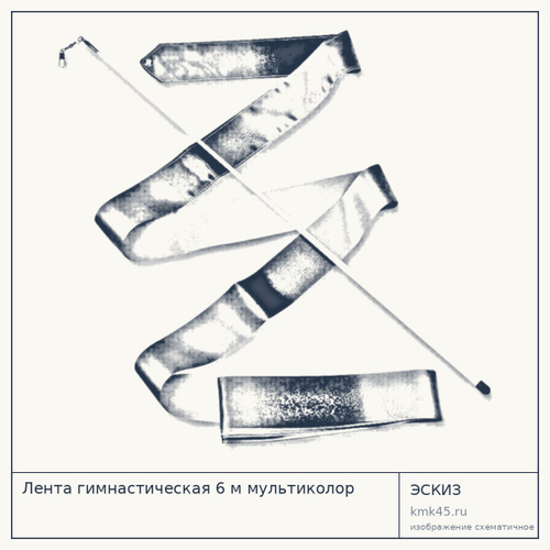 Лента гимнастическая 6 м мультиколор — от 1 200 ₽