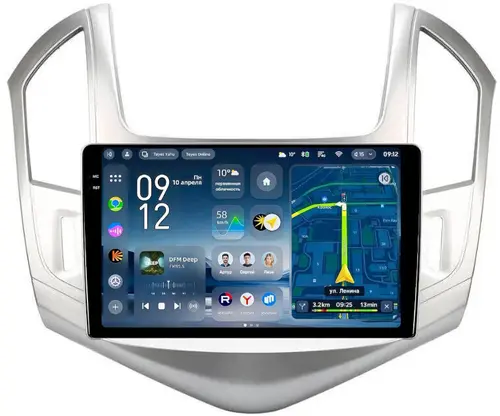 Магнитола для Chevrolet Cruze 1 2012-2015 (рамка серебро) - Teyes CC4-PRO монитор 9.5" 2K QLED на Android 13, Быстрейшая, Snapdragon 778G, ИИ, CarPlay, DSP, 4G SIM-слот
