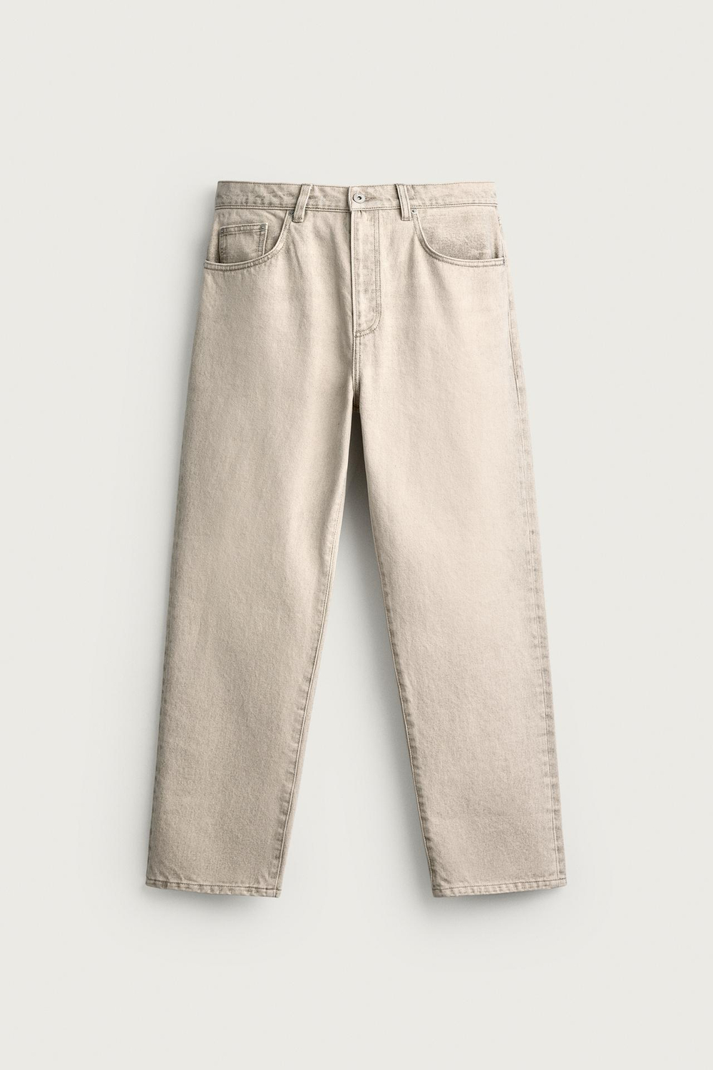 ZARA ДЖИНСЫ STRAIGHT ДЛИНОЙ ДО ЩИКОЛОТКИ, СВЕТЛО-СЕРЫЙ