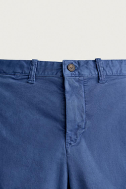 ZARA ШОРТЫ ЧИНОС REGULAR FIT, ЛИНЯЛЫЙ СИНИЙ