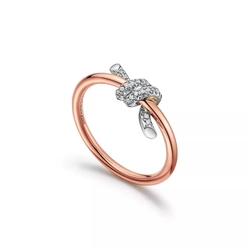 Кольцо из розового золота и платины с бриллиантами, Tiffany 💠 Knot