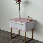 Тумба прикроватная на ножках ROYAL 5201 эко (Зефир-Золото-р.золото)