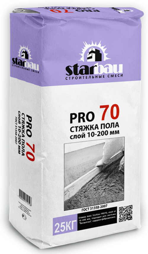 StarBau PRO 70 Стяжка пола 10-200 мм (25 кг) М200
