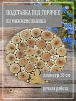Подставка под горячее из натурального дерева 18 см. P18