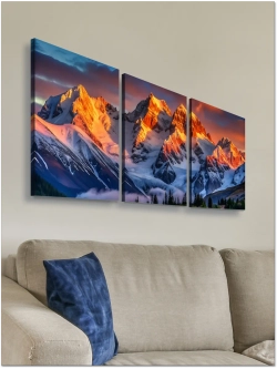 Картина Огненное сияние модульная 50x70см 3шт.