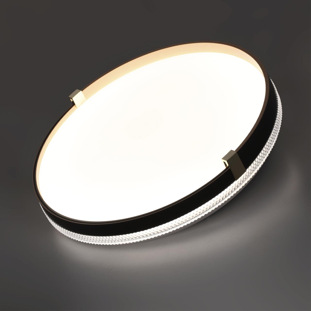7647/DL PALE SN 189 Светильник пластик/белый/черный/золотой LED 48Вт 4000К D390 IP43 OLIDI BLACK