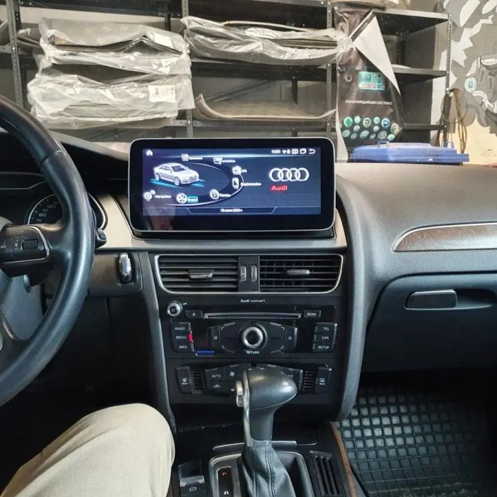Магнитола для Audi A4 B8 2007-2015 с джойстиком MMI (рамка 10) - Teyes LUX ONE 360 монитор 12.3" 2K QLED на Android 10, Быстрая, CarPlay, 4G SIM-слот, 4 камеры в комплекте