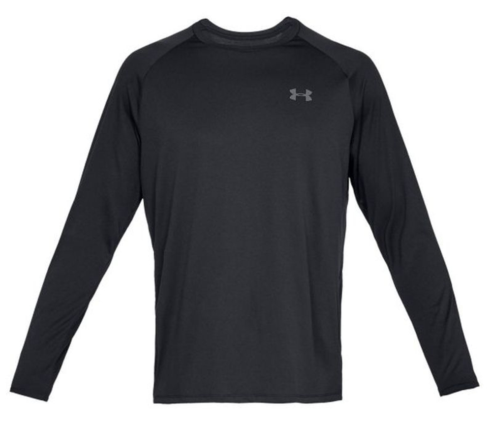 Мужская теннисная футболка теннисная Under Armour Tech 2.0 LS - черный