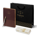 Подарочный набор: Шариковая ручка Parker Jotter Russia + ежедневник, коричневый