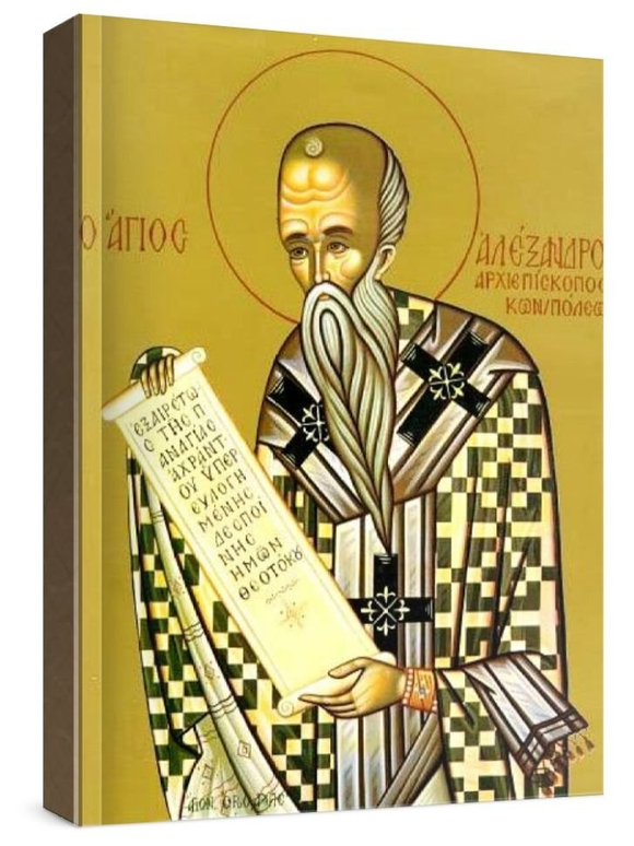 Александр Константинопольский, святитель (рукописная икона)