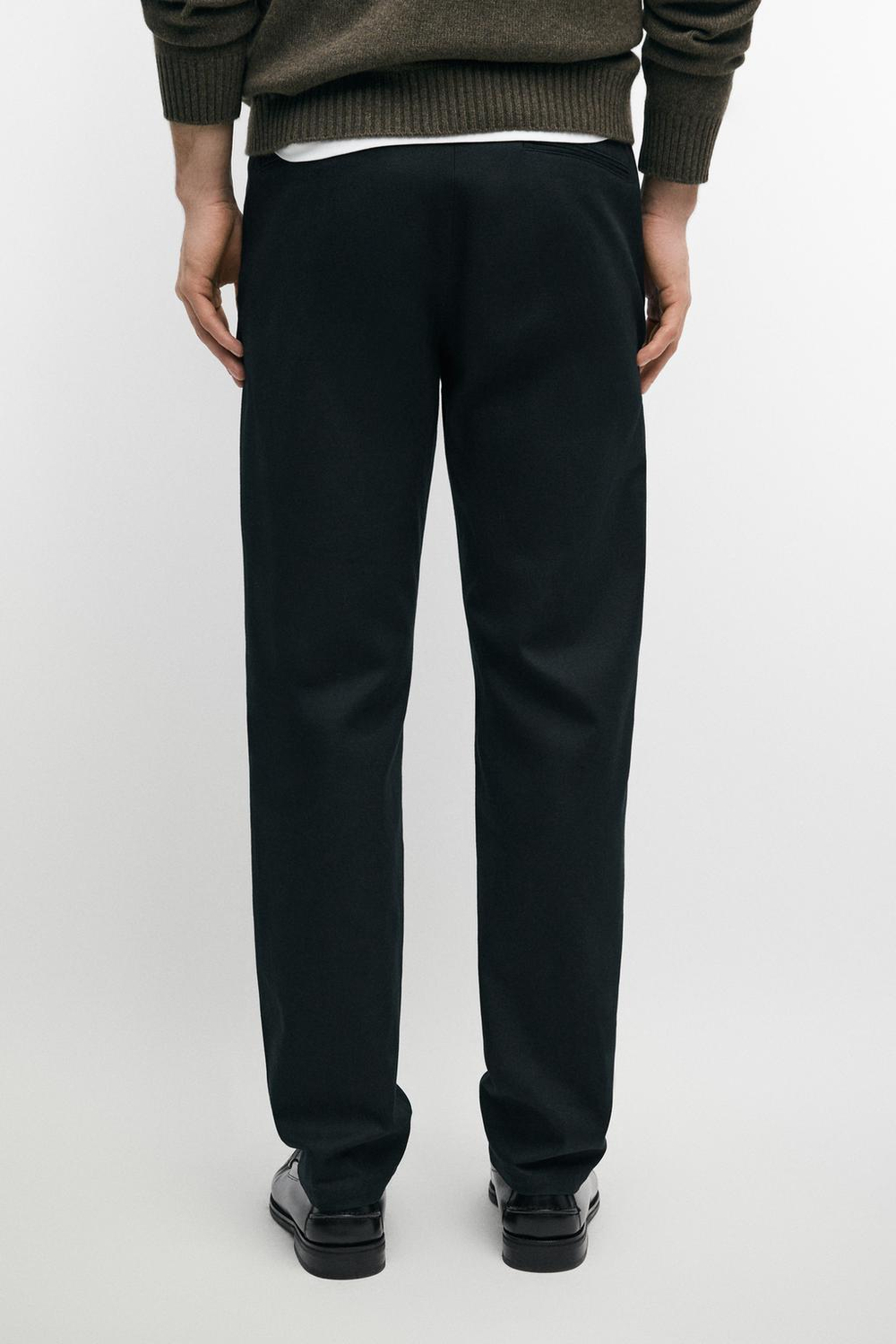 Massimo Dutti Зауженные брюки из смесового хлопка, темно-синий