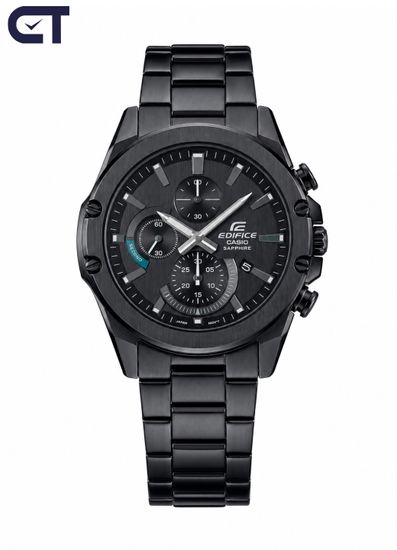 CASIO EFR-S567DC-1AVUDF EDIFICE мужские наручные часы — тонкий чёрный хронограф с сапфировым стеклом и IP-покрытием