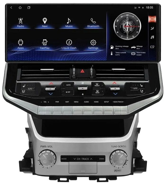 Магнитола для Toyota Land Cruiser 200 2015-2021 (низкая комплектация) - Kuberg NH-T1603 на Android 10, Быстрая, 4G SIM-слот, CarPlay