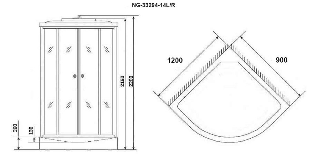 Душевая кабина Niagara Classic 120х90 NG-33294-14L без гидромассажа