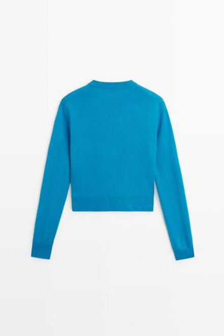 Massimo Dutti Кардиган с пуговицами, бирюзовый
