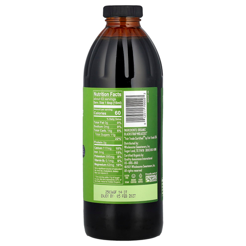 Wholesome Sweeteners, органическая патока,без серы, 944 мл (32 жидк. унции)