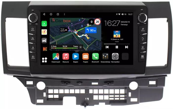Магнитола для Mitsubishi Lancer X 2007-2016 - Canbox 1021 Android 10, Быстрая, CarPlay, 4G SIM-слот