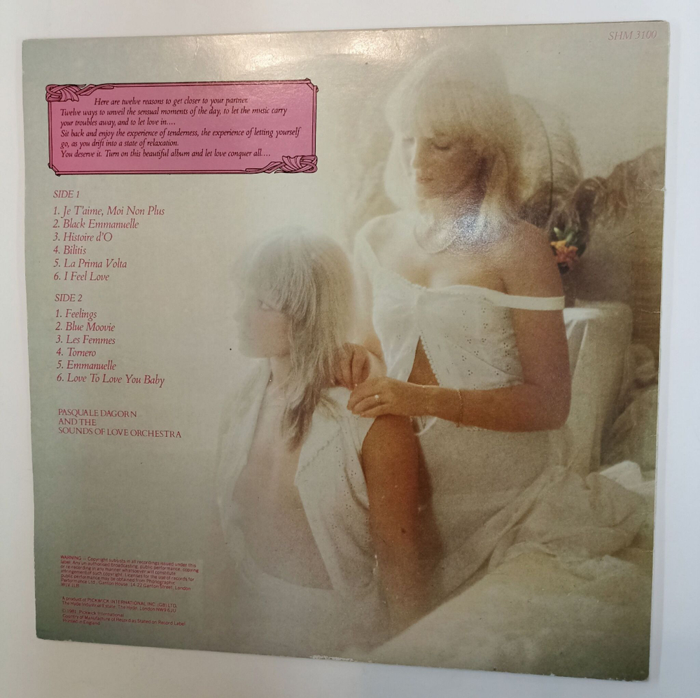 Винтажная виниловая пластинка LP Pasquale Dagorn And The Sounds Of Love Orchestra Erotic Dreams (UK 1981)