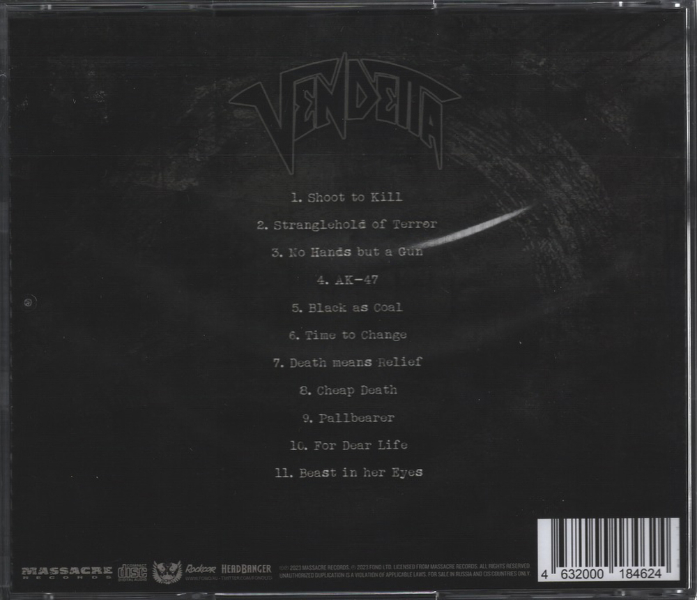 Vendetta / Black As Coal (RU)(CD)