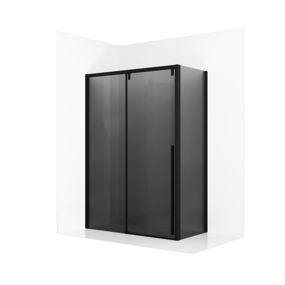 Душевое ограждение Ambassador Intense 110022202IBB-110IBB (130х110х200) прямоугольник,черный,стекло тонированное,раздвижная,2 места