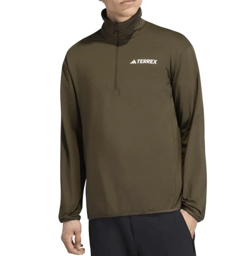 Куртка теннисная Adidas Terrex Multi Climawarm Half Zip Tech - brown oxide