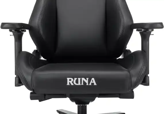 Кресло игровое Knight Runa черный экокожа с подголов. крестов. металл