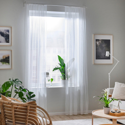 IKEA HILDRUN  (ИКЕА ХИЛДРУН)  -  Шторы, 2 шт, на туннеле/белый пунктир, 145x300 см
