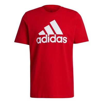 Мужское теннисное поло adidas Big Logo Single Jersey T-Shirt Men - Dark Red, White