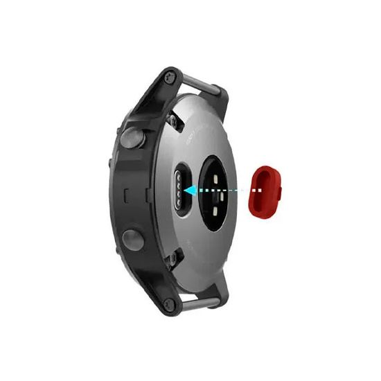 Защитная заглушка зарядного отверстия часов Garmin Fenix, Forerunner, Instinct, Venu, Vivoactive и др. (красная)